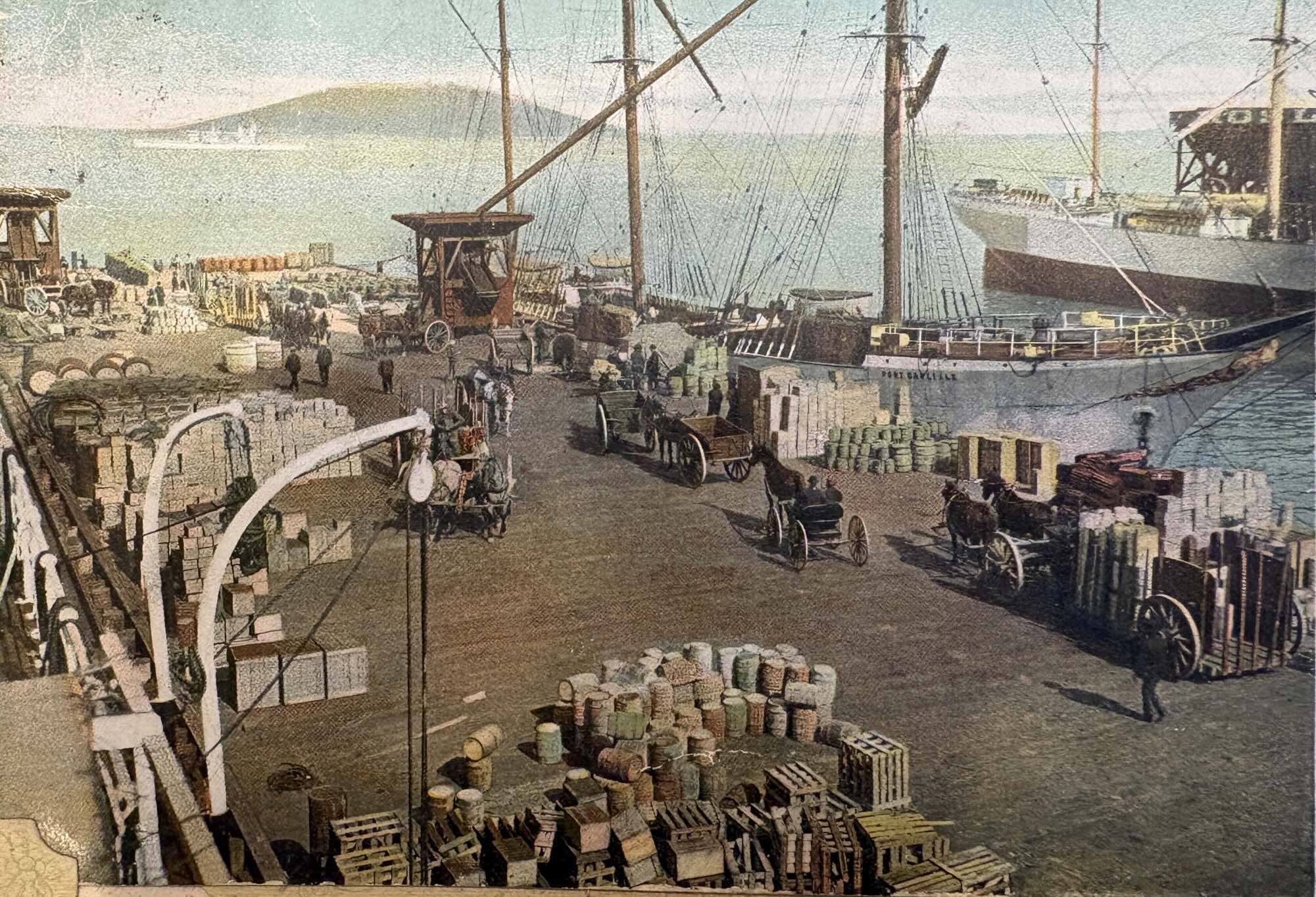 San Francisco Port before the 1906 Earthquake from a postcard. Private Collection. Courtesy of Kanako Nakamura.